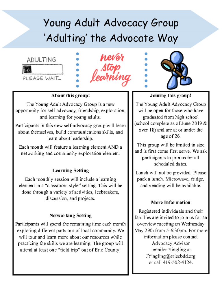 Young Adult Advocacy Group ‘Adulting’ the Advocate Way – Erie County ...