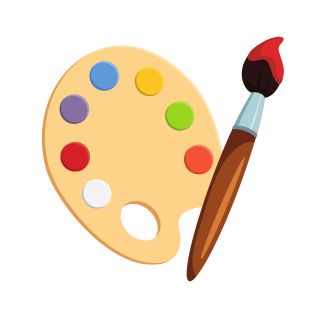 paint palette and brush