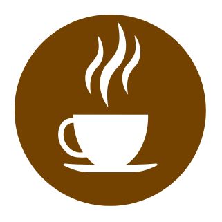 symbol depicting a coffee cup with steam coming out of it