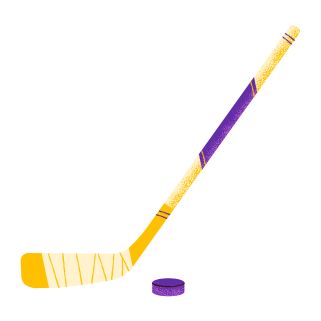 hockey puck and stick